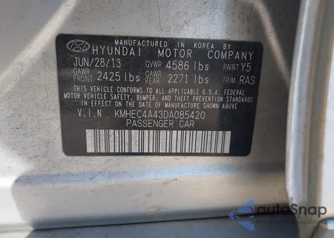 2013 Hyundai Sonata Hybrid Limited from USA, damaged, VIN KMHEC4A43DA085420